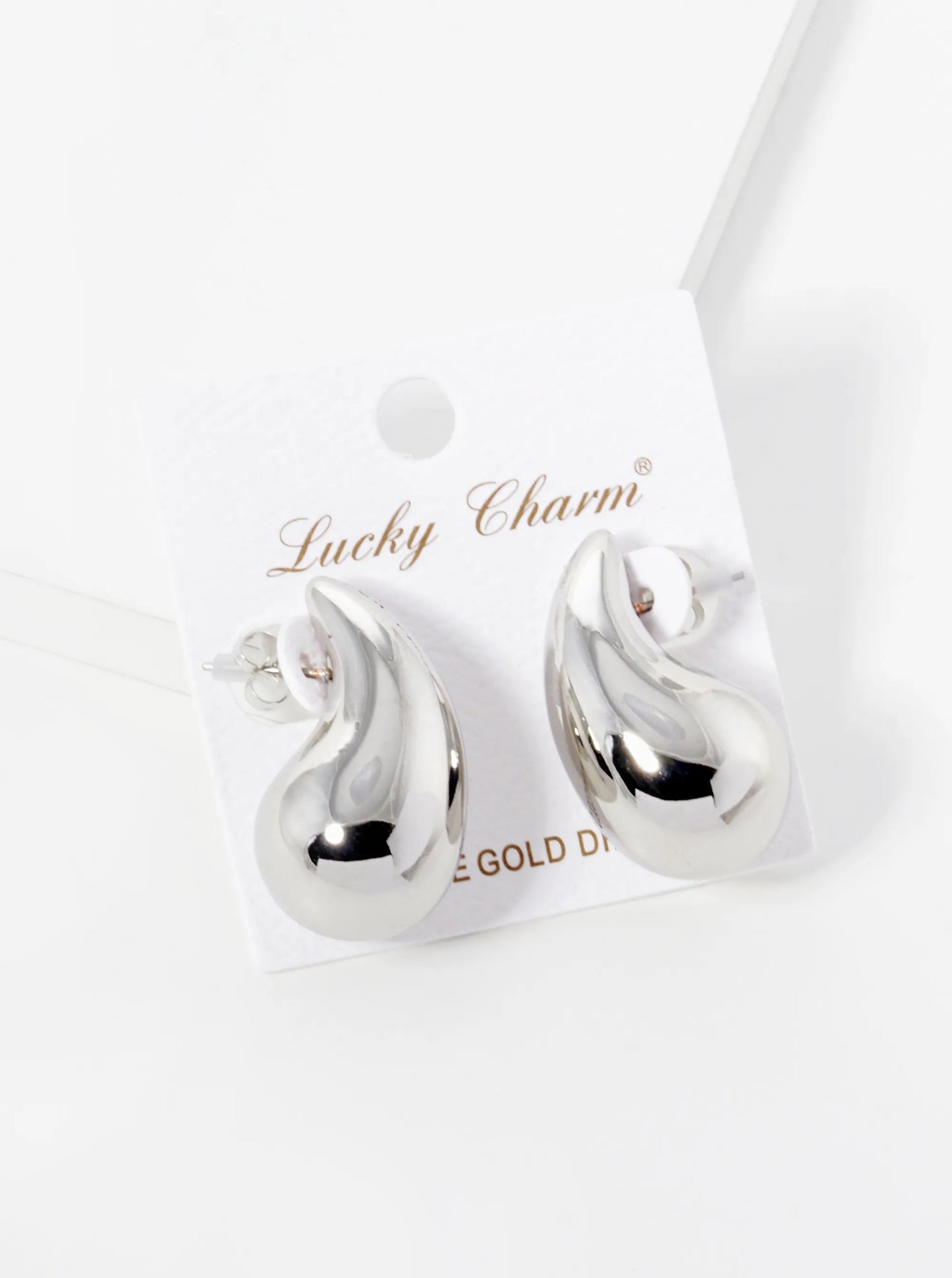 18k Gold Dipped 1 25 Inch Hollow Puffy Teardrop Dupe Stud Earrings