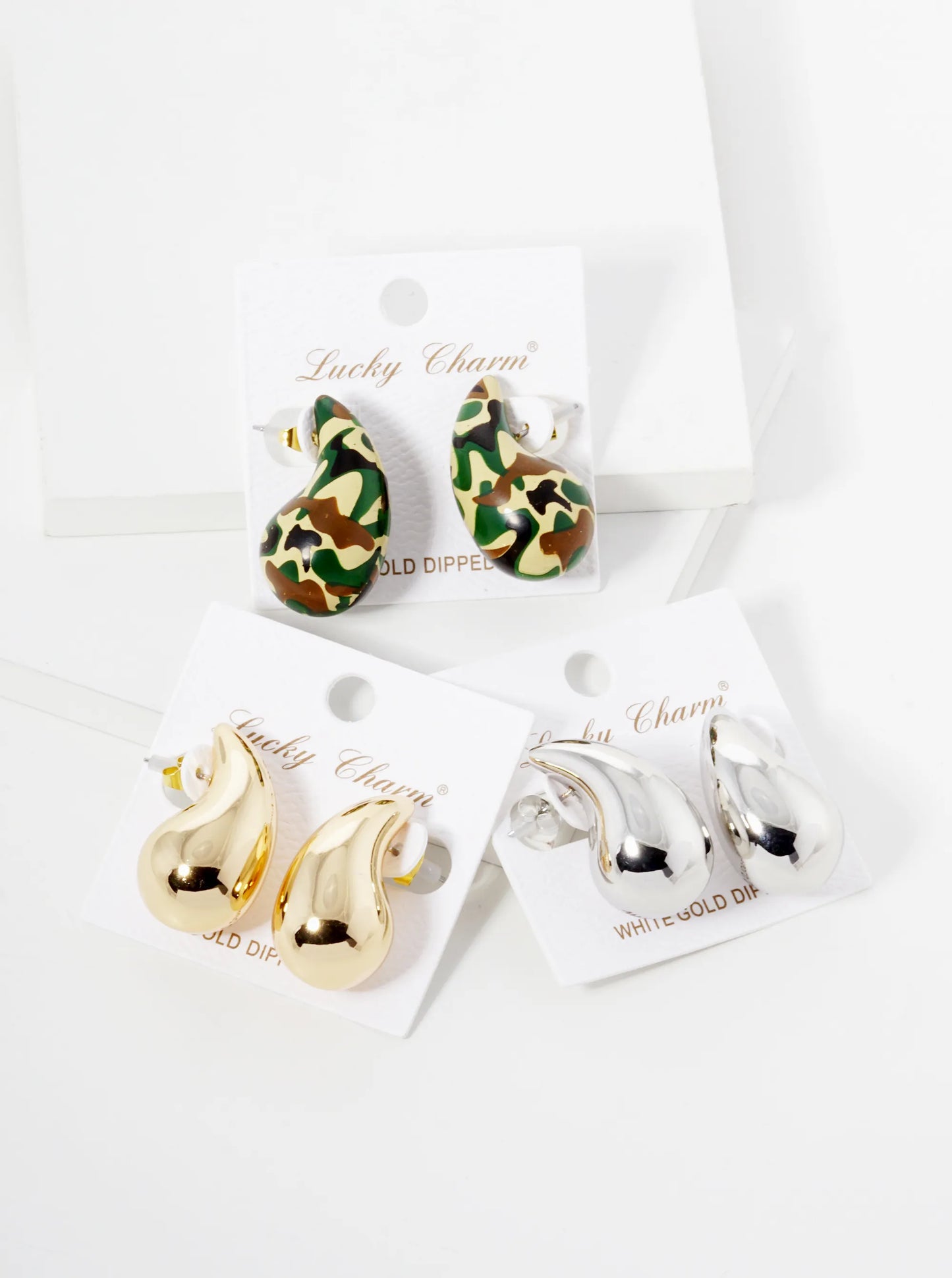 18k Gold Dipped 1 25 Inch Hollow Puffy Teardrop Dupe Stud Earrings