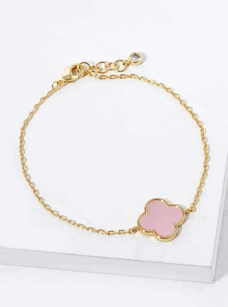 18k Gold Dipped 13mm Quatrefoil Chain Bracelet