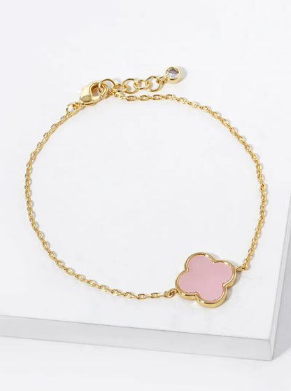 18k Gold Dipped 13mm Quatrefoil Chain Bracelet