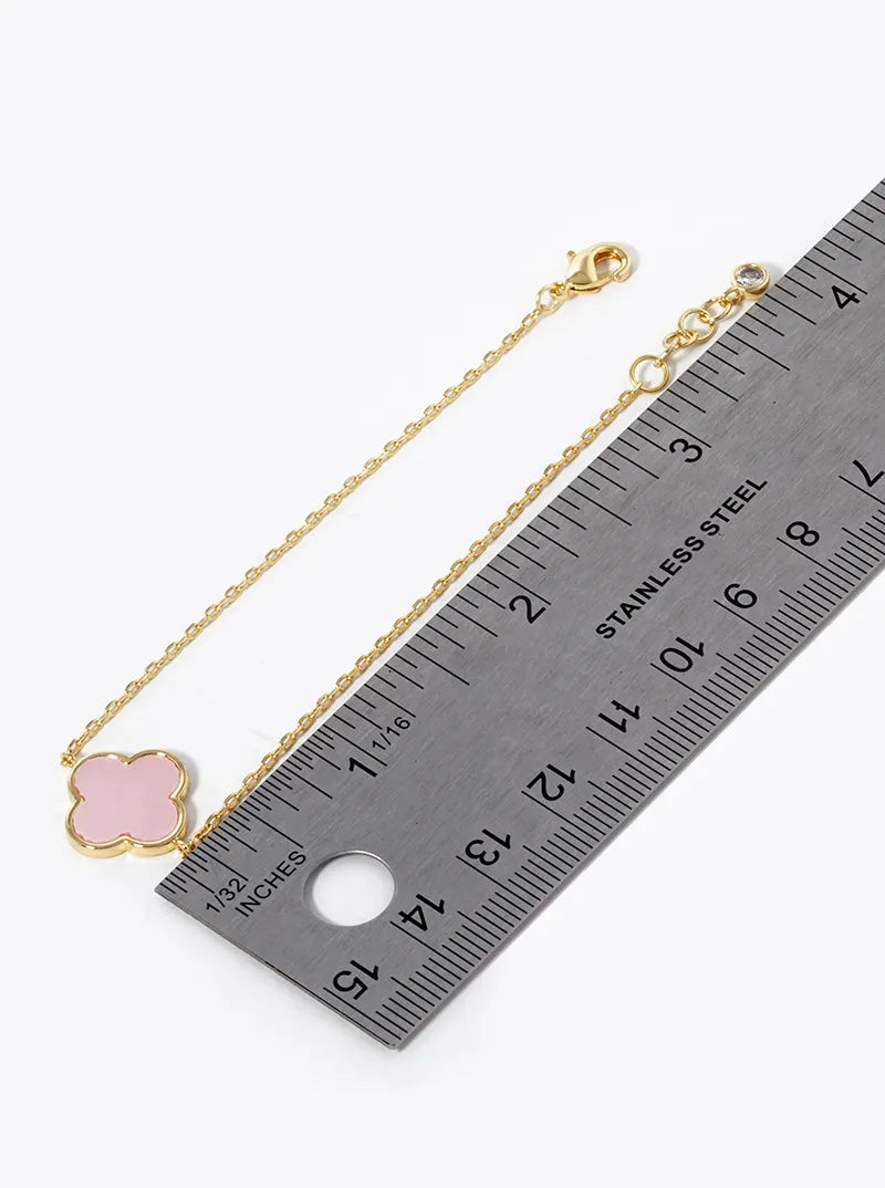 18k Gold Dipped 13mm Quatrefoil Chain Bracelet