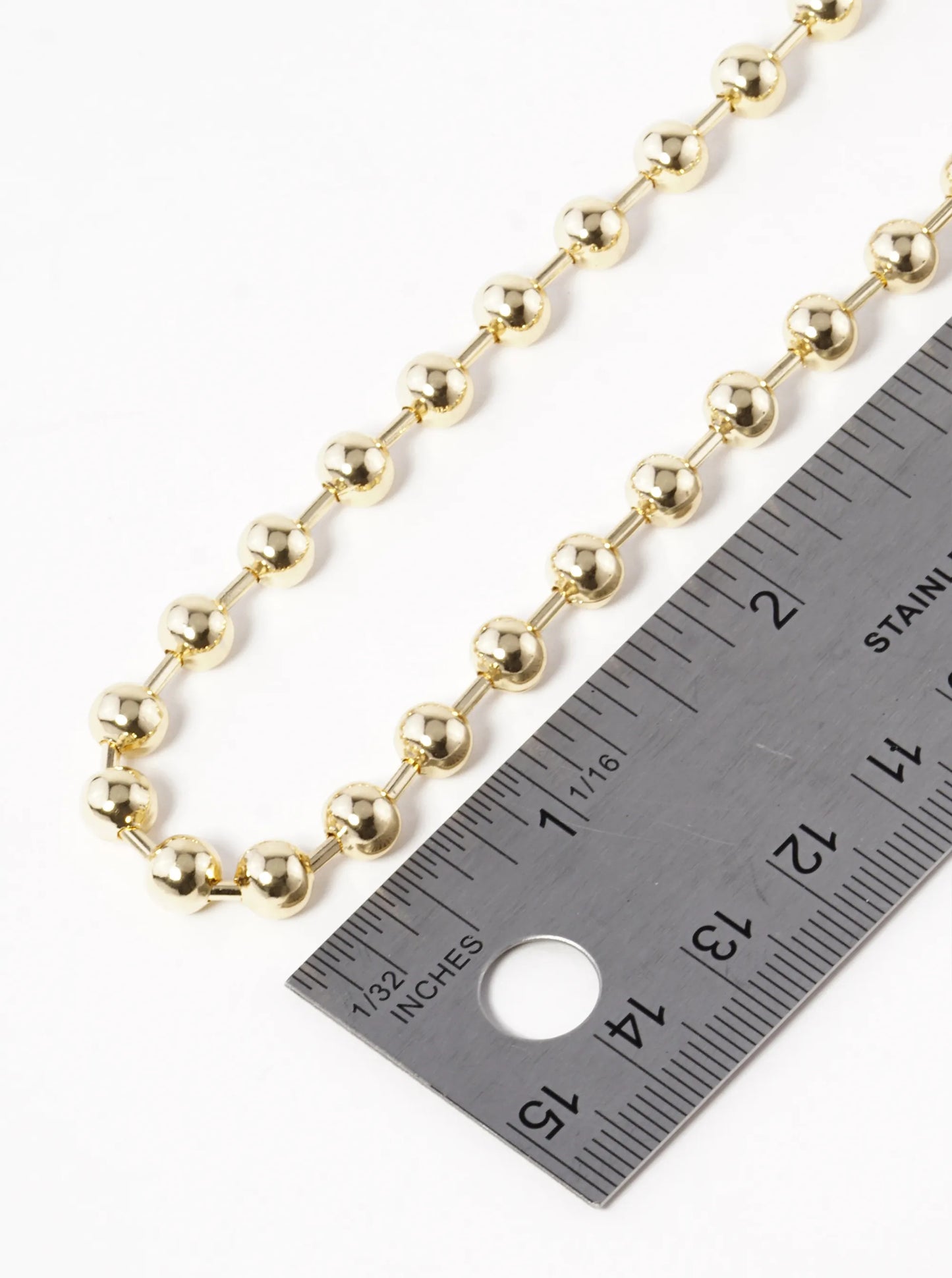 18k Gold Dipped 18 Inch Ball Chain Necklace