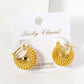 18k Gold Dipped 18mm Textured 3D Latch Back Hoop Earrings