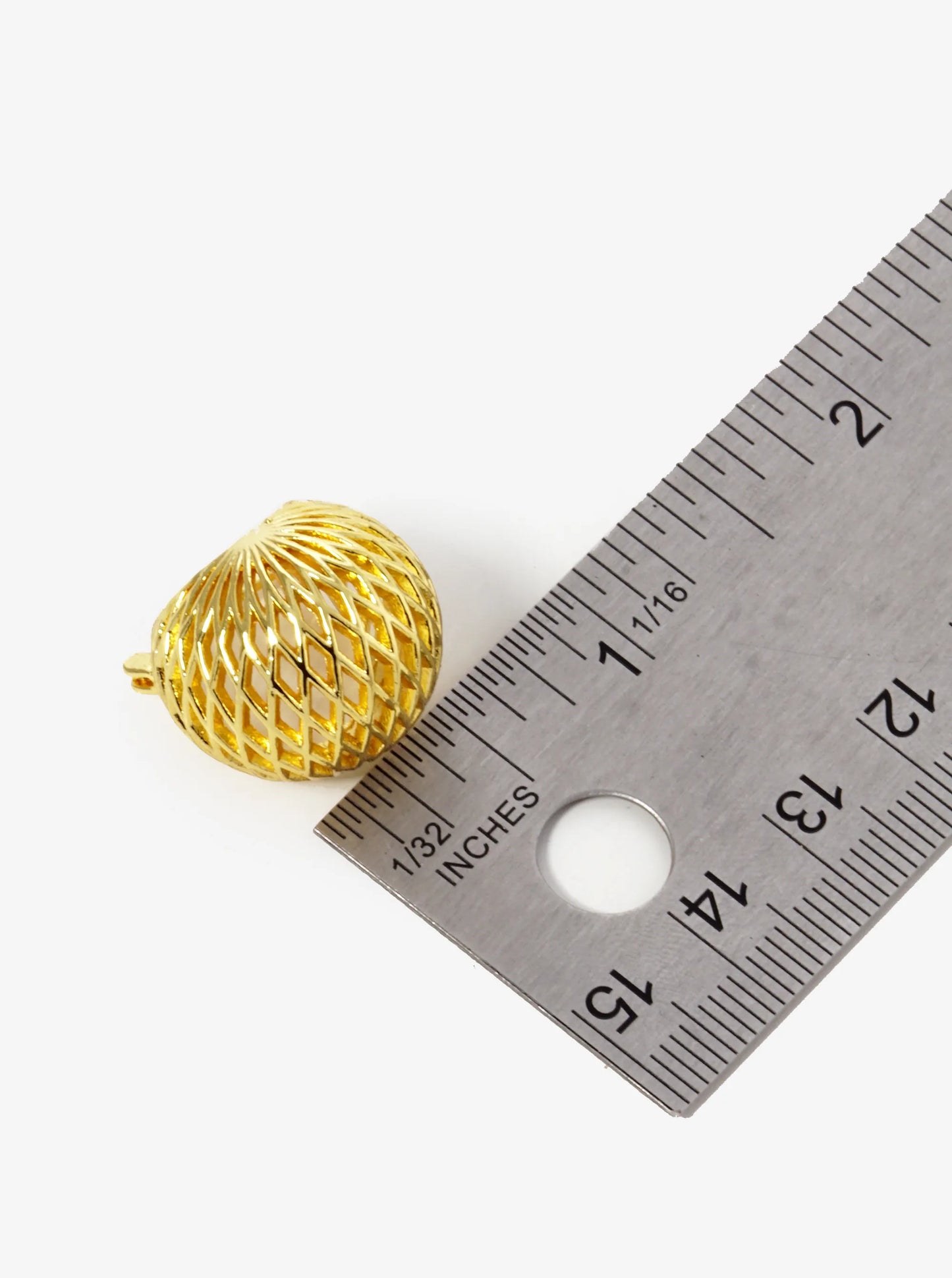 18k Gold Dipped 18mm Textured 3D Latch Back Hoop Earrings