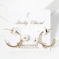 18k Gold Dipped 20mm Love Knot Open Hoop Earrings With Pearl