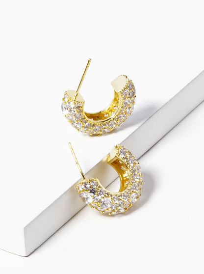 18k Gold Dipped 20mm Sparkling Hoop Earrings