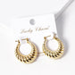 18k Gold Dipped 25mm Textured Hollow Puffy Hoop Earrings