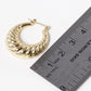 18k Gold Dipped 25mm Textured Hollow Puffy Hoop Earrings