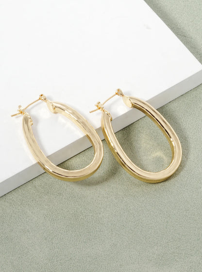 18k Gold Dipped 35mm Textured Hoop Earrings