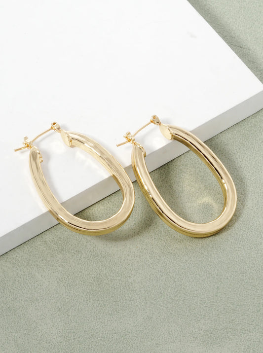 18k Gold Dipped 35mm Textured Hoop Earrings