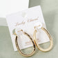 18k Gold Dipped 35mm Textured Hoop Earrings