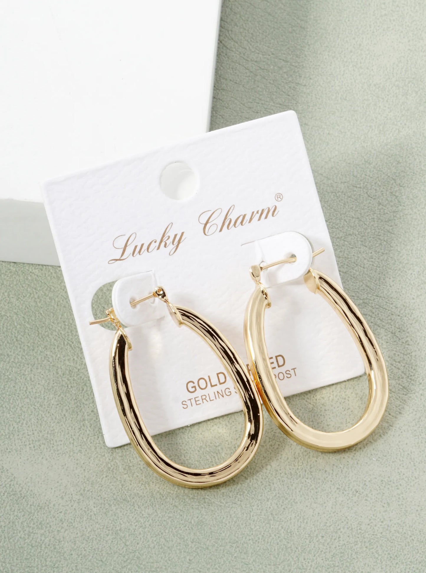18k Gold Dipped 35mm Textured Hoop Earrings