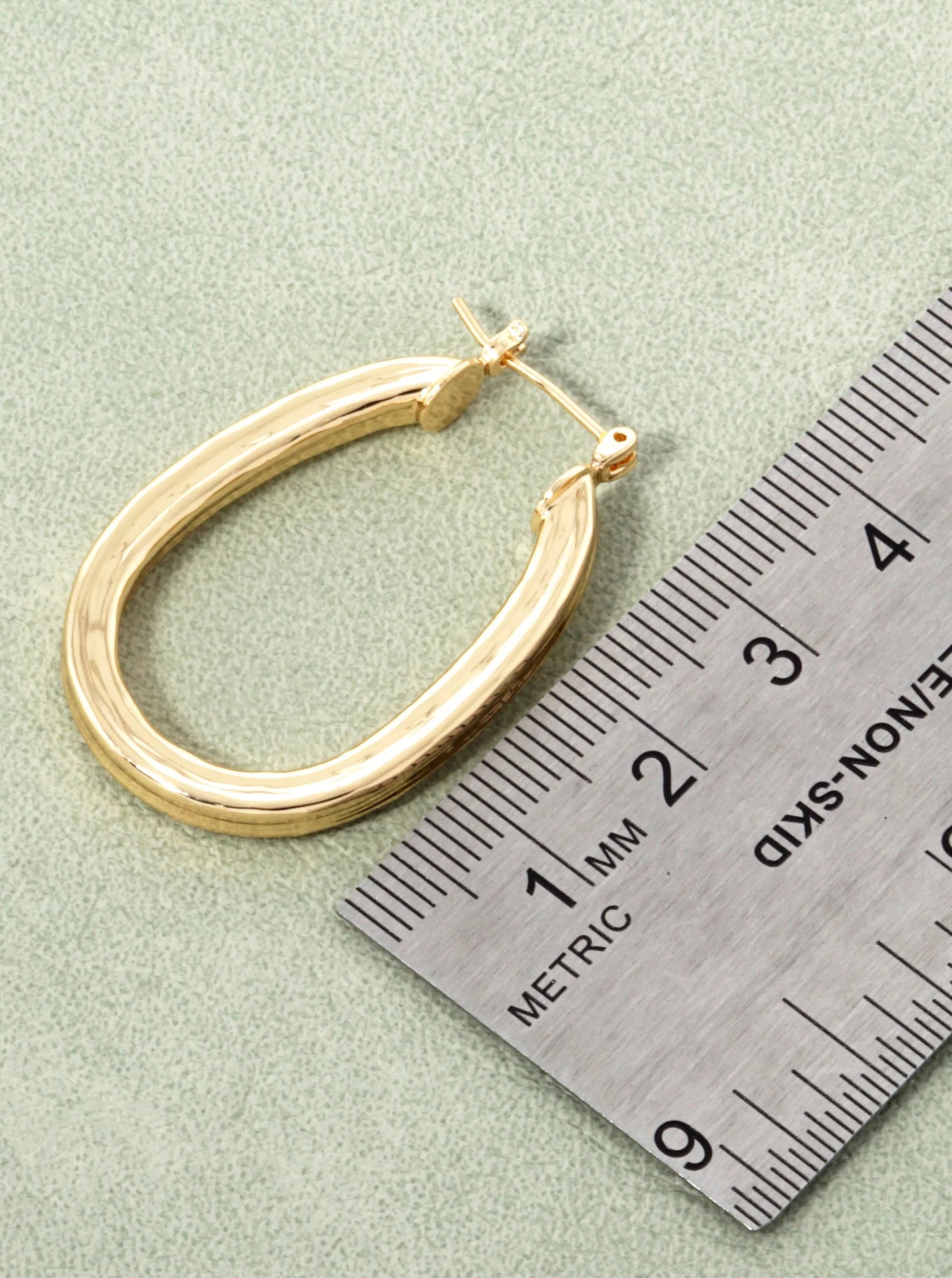 18k Gold Dipped 35mm Textured Hoop Earrings