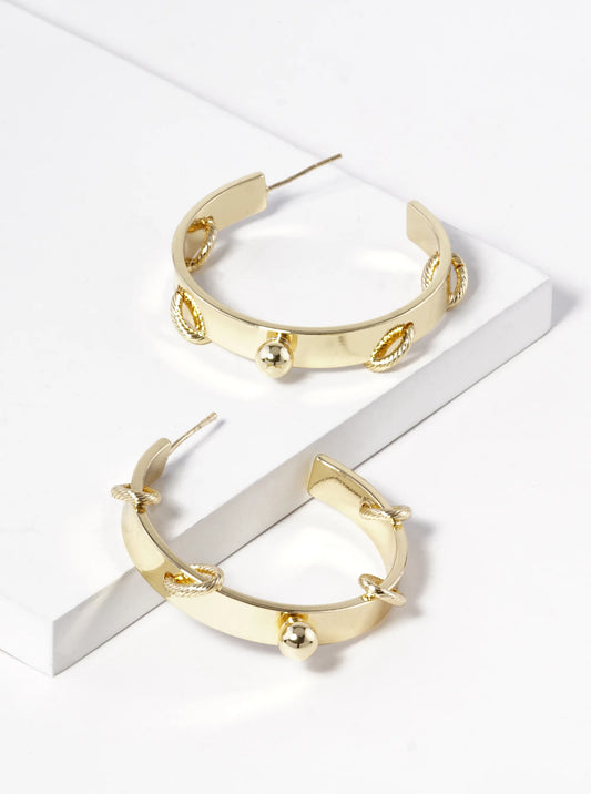 18k Gold Dipped 38mm Unique Hoop Earrings