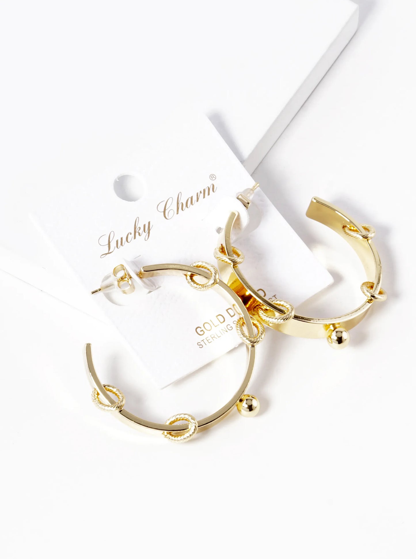 18k Gold Dipped 38mm Unique Hoop Earrings