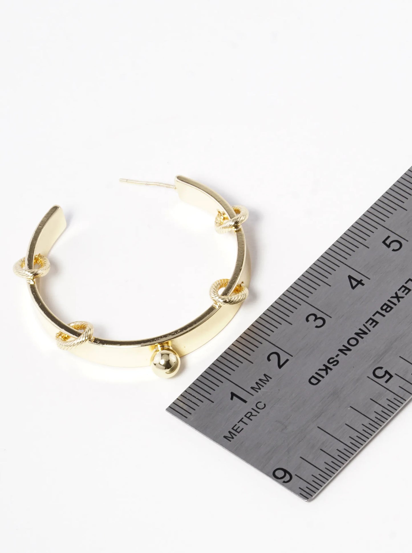 18k Gold Dipped 38mm Unique Hoop Earrings