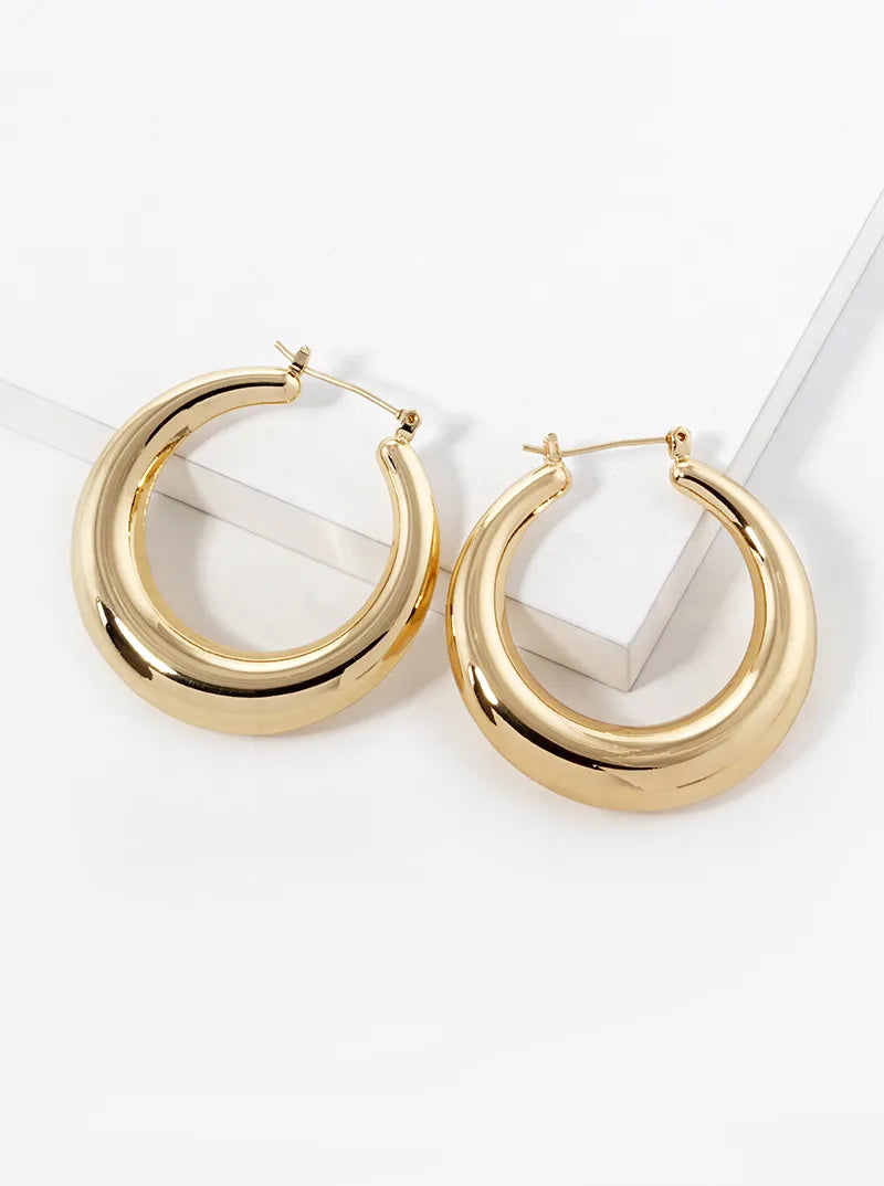 18k Gold Dipped 40mm Bold Hollow Hoop Earrings