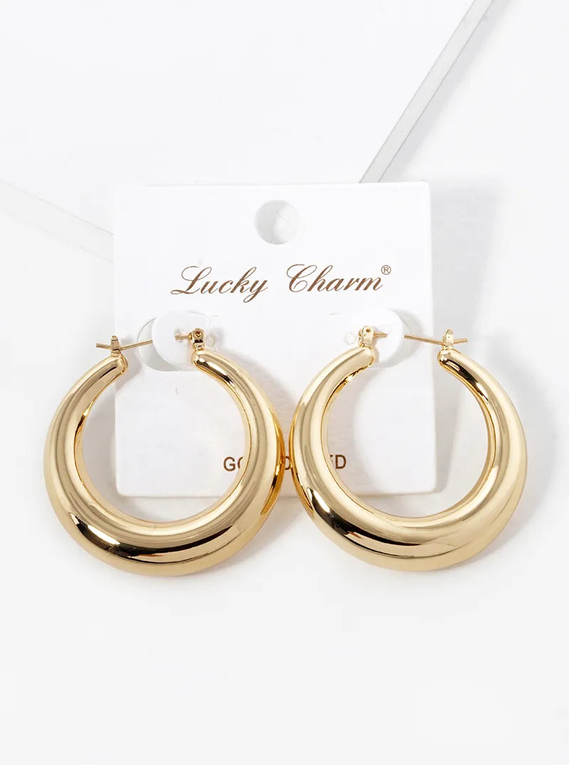 18k Gold Dipped 40mm Bold Hollow Hoop Earrings