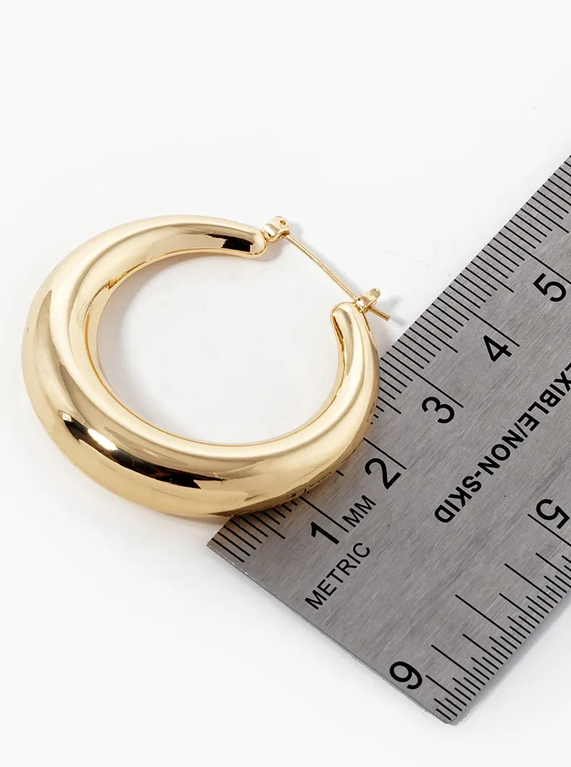 18k Gold Dipped 40mm Bold Hollow Hoop Earrings