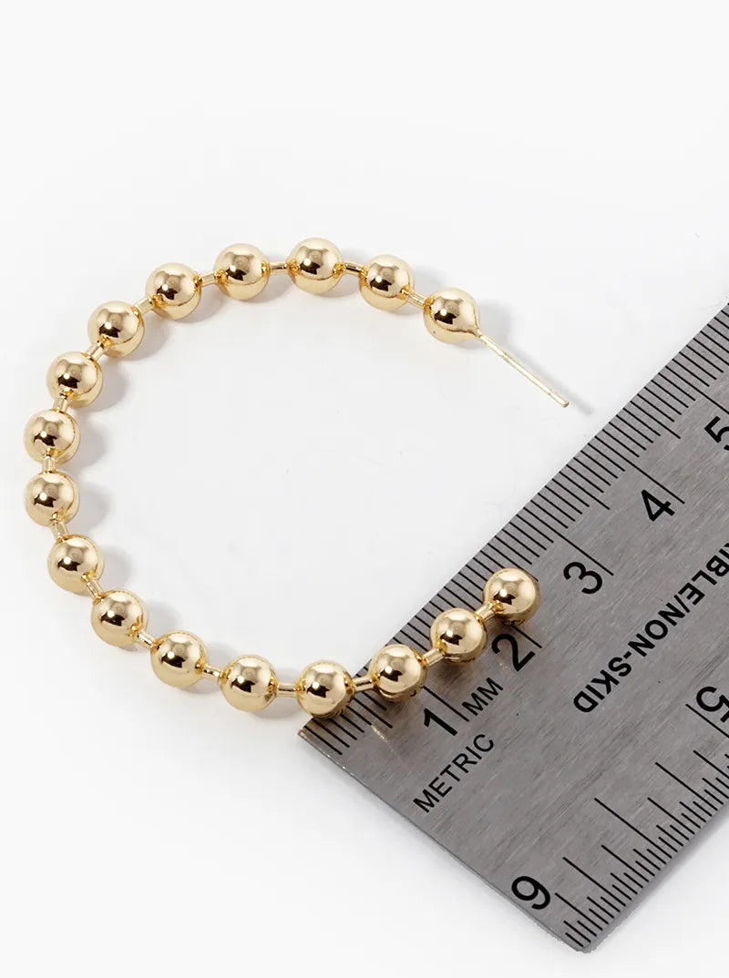 18k Gold Dipped 45mm Ball Hoop Earrings