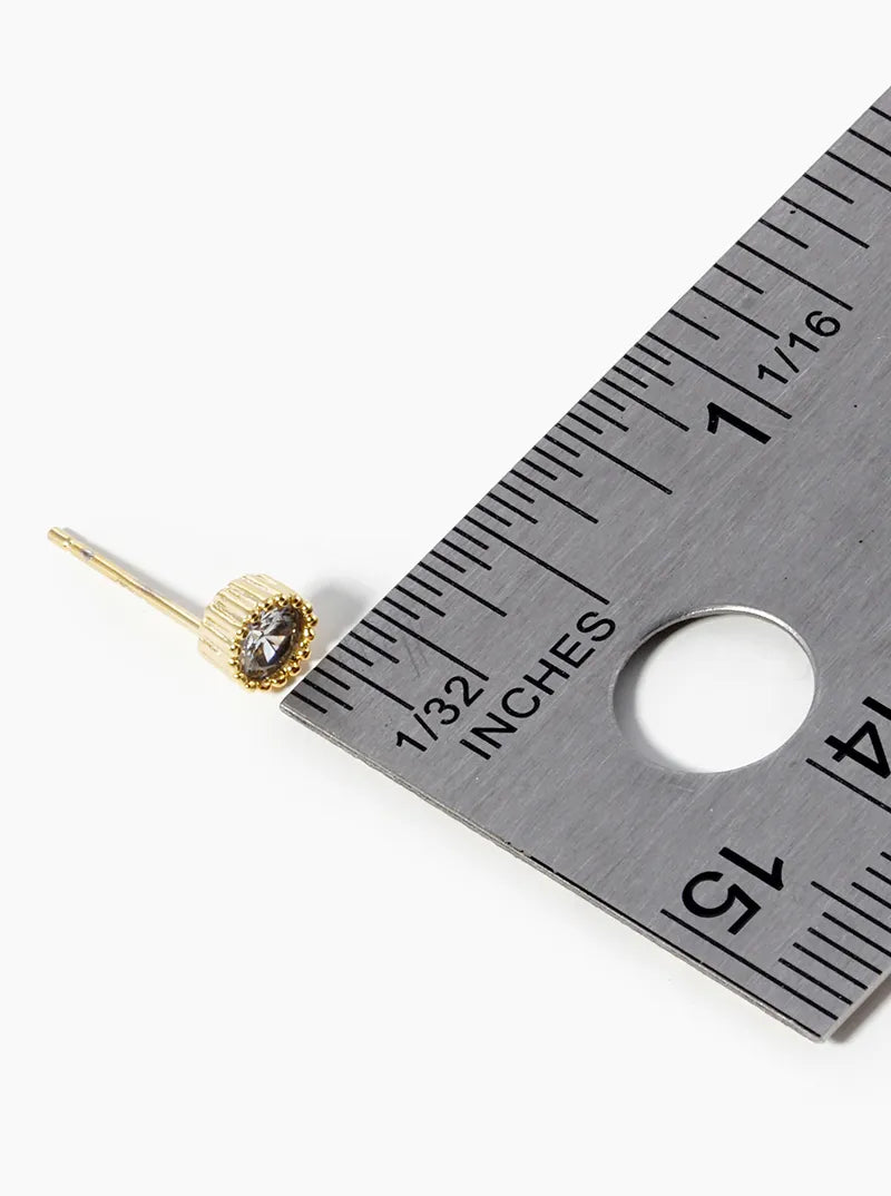 18k Gold Dipped 4mm CZ Stone Post Stud Earrings