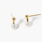 White Gold Dipped 5mm Pearl Drop Stud Earrings