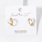 18k Gold Dipped 6 CZ Stone Pave 11mm Huggie Hoop Earrings