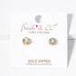 18k Gold Dipped 6-Prong CZ Post Stud Earrings