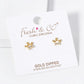 18k Gold Dipped 6mm CZ Crown Stud Earrings