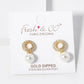 18k Gold Dipped 8mm Pearl Drop CZ Pave Circle Stud Earrings