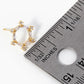 18k Gold Dipped Baguette CZ Hexagon Stud Earrings