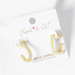 18k Gold Dipped Baguette CZ Pave 20mm Hoop Earrings