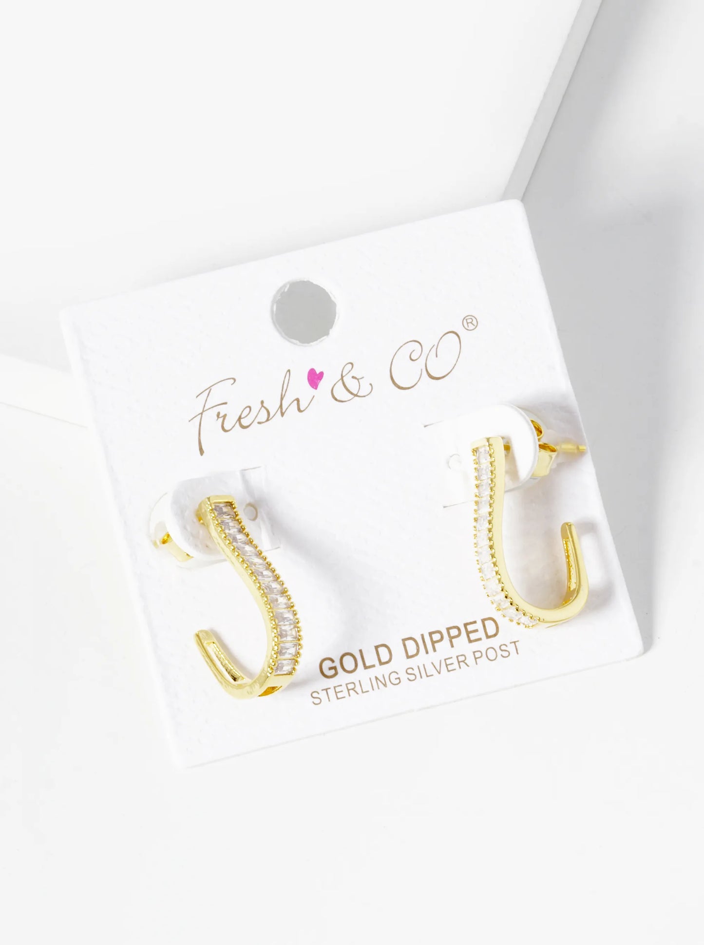 18k Gold Dipped Baguette CZ Pave 20mm Hoop Earrings