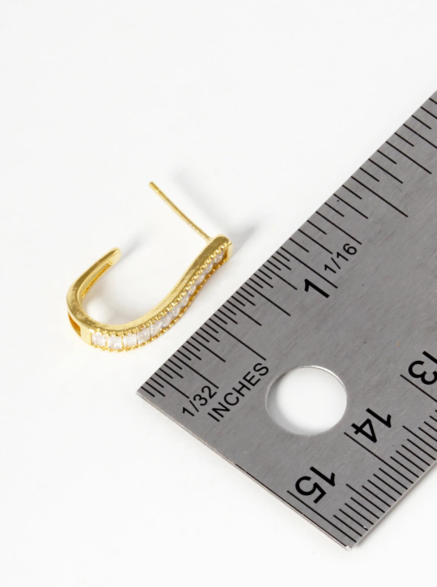 18k Gold Dipped Baguette CZ Pave 20mm Hoop Earrings