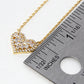 18k Gold Dipped Baguette CZ Pave Heart Pendant Necklace