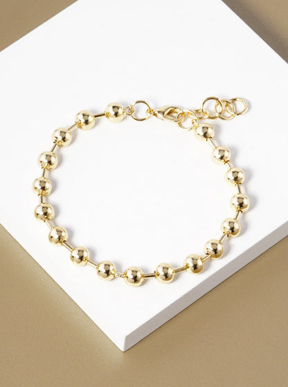 18k Gold Dipped Ball Chain Bracelet