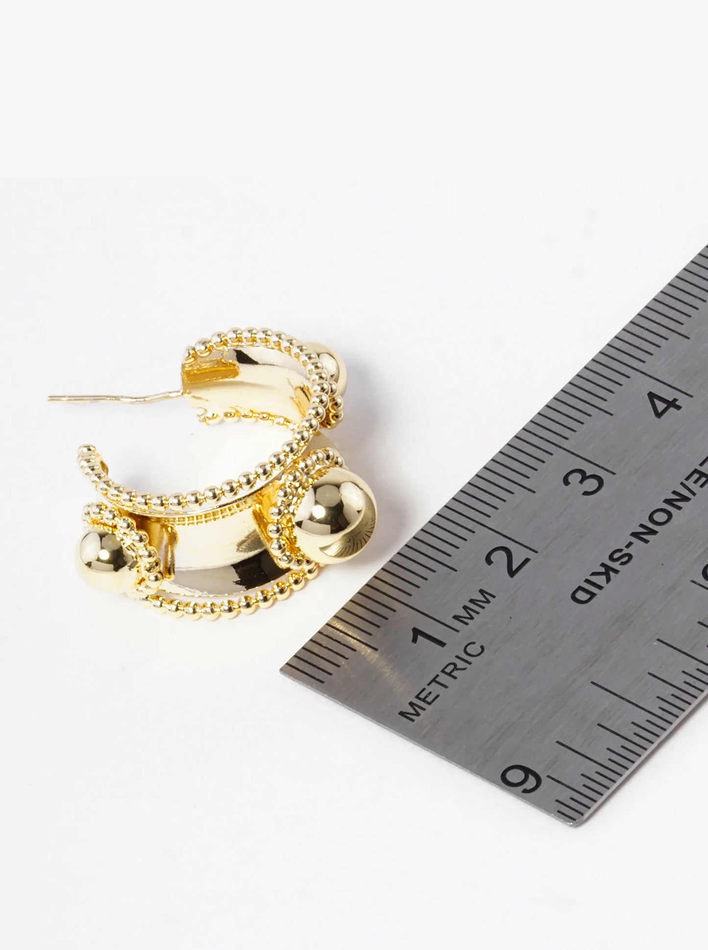 18k Gold Dipped Ball Textured 20mm Hoop Earrings