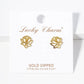 18k Gold Dipped Brass Water Lily Post Stud Earrings