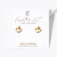 18k Gold Dipped CZ Heart Crown Stud Earrings