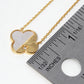18k Gold Dipped CZ MOP Quatrefoil Pendant Necklace