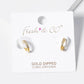 18k Gold Dipped CZ Pave 10mm Huggie Hoop Earrings