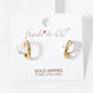 18k Gold Dipped CZ Pave 12mm Huggie Hoop Earrings