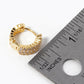 18k Gold Dipped CZ Pave 13mm Huggie Hoop Earrings