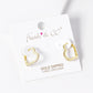 18k Gold Dipped CZ Pave 15mm Heart Huggie Hoop Earrings