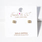 18k Gold Dipped CZ Pave 4mm Square Post Stud Earrings