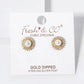 18k Gold Dipped CZ Pave 5mm Pearl Stud Earrings