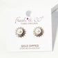 18k Gold Dipped CZ Pave 6mm Pearl Post Stud Earrings