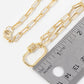 18k Gold Dipped CZ Pave Carabiner Pendant Chain Necklace