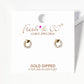 18k Gold Dipped CZ Pave Circle With Heart Post Stud Earrings
