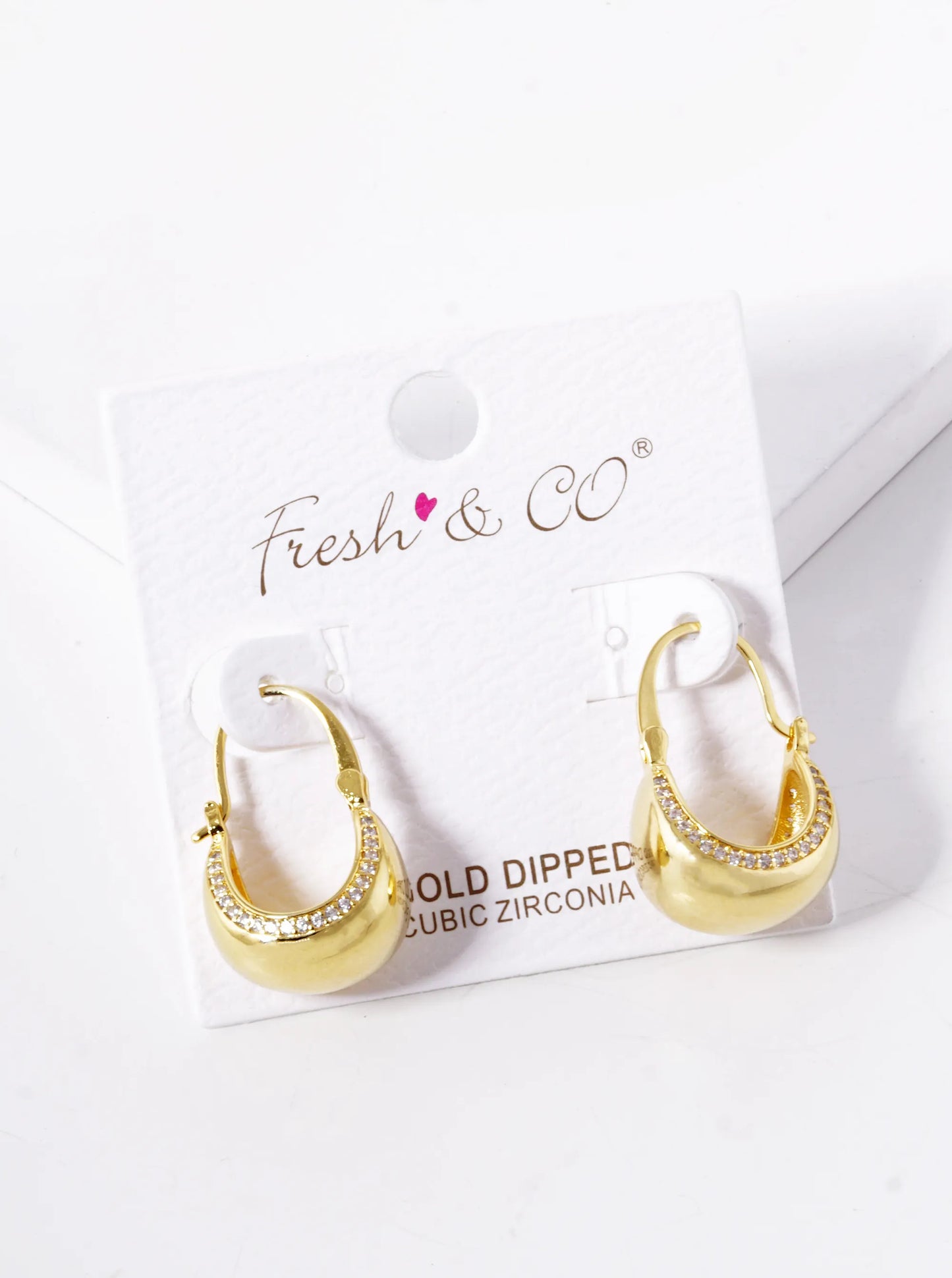 18k Gold Dipped CZ Pave Classic Dangle Earrings